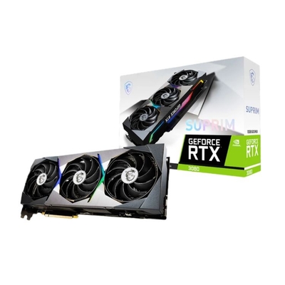 MSI GeForce RTX 3080 SUPRIM X 12G নন LHR গেমিং গ্রাফিক্স কার্ড 384 বিট