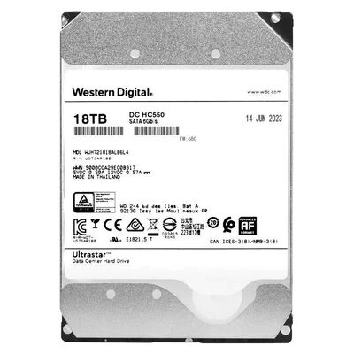 Western Digital  Ultrastar  DC HC580 Data Center HDD  Model：WUH721818ALE6L4